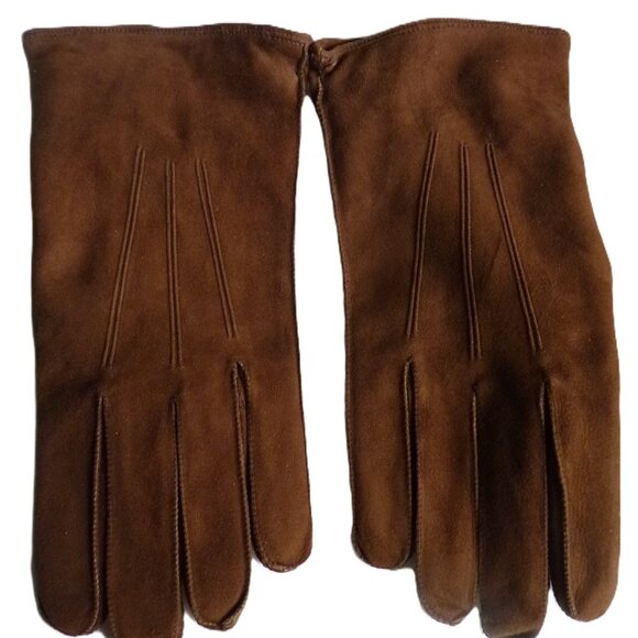 Coach brown cashmere lined men's gloves L